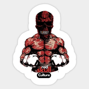 Red Skull Culture, Boxer Edition, Unisex t-shirt, boxing t-shirts, boxing lovers, gift for boxing fans, skull t-shirts Sticker